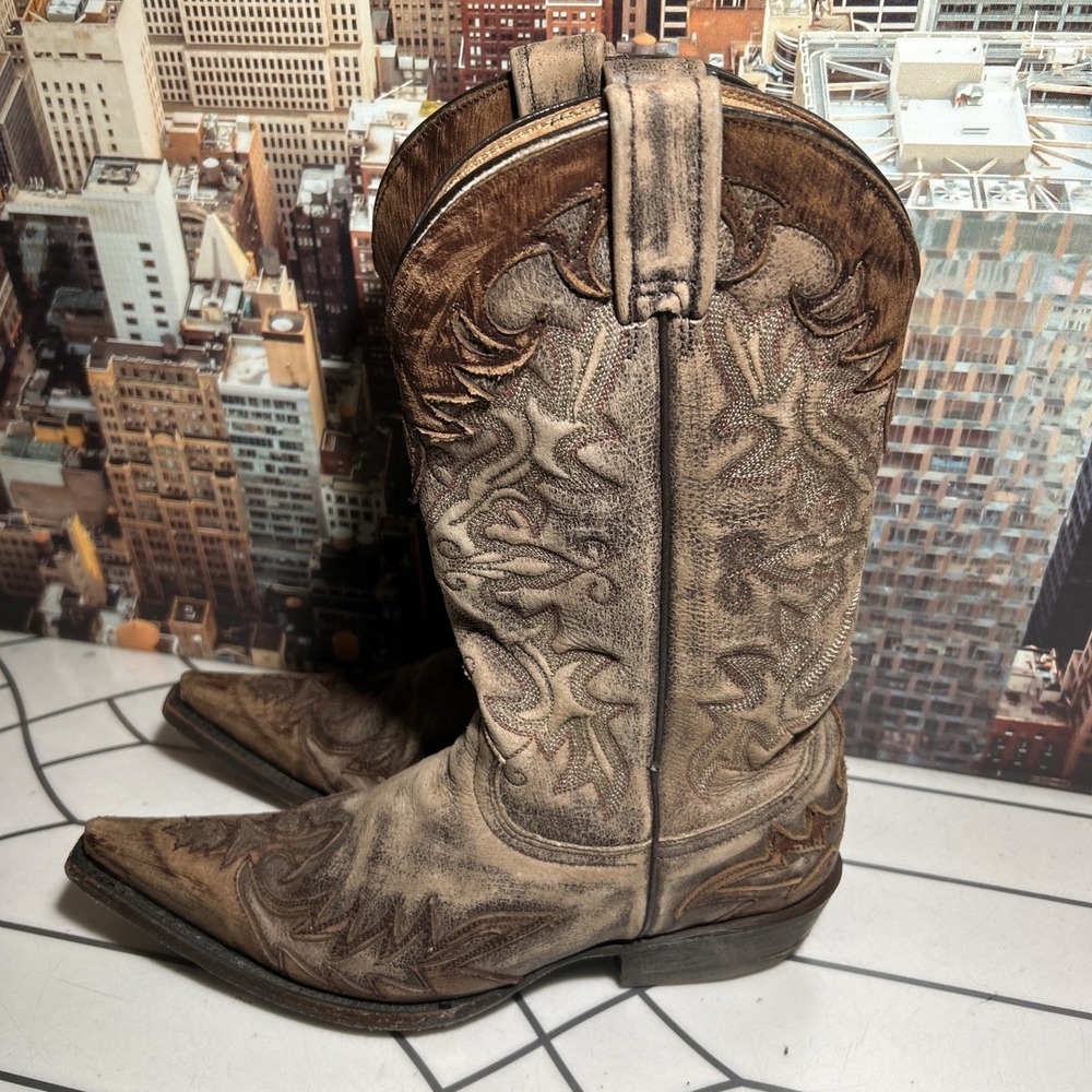 Stetson Men's Size 9 Distressed Brown Leather Boot